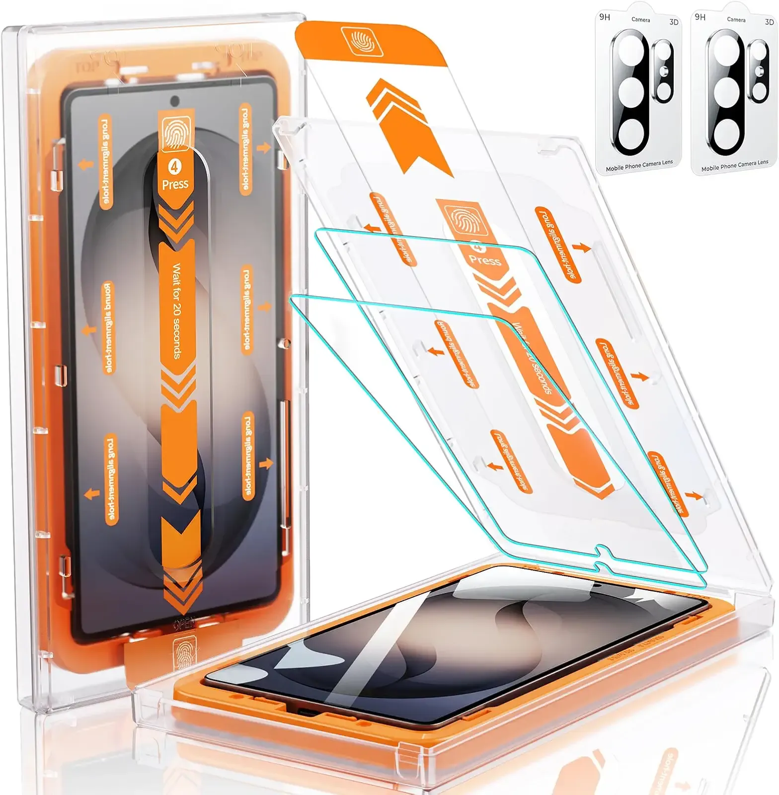 MRGLAS 2+2 Packs for Samsung Galaxy S26 Ultra Screen Protector 6.9'' with Camera Lens Protector [Auto-Dust Removal] [100% Fingerprint Unlock] HD 9H Tempered Glass 10X Military Protection, Zero-Bubble