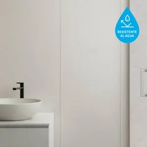 Revestimiento de pared decorativo efecto cemento vinílico SPC beige claro de 260x60cm