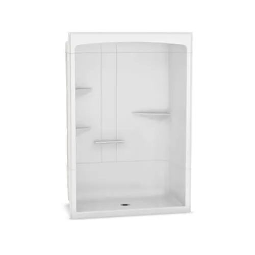 Camelia 60L x 34W x 88H in. 2-in-1 Shower Kit - Shower Stall with Centre Drain Shower Base and Shower Wall Surround (No Door)