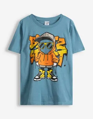 T-shirt - Stampa frontale - blu