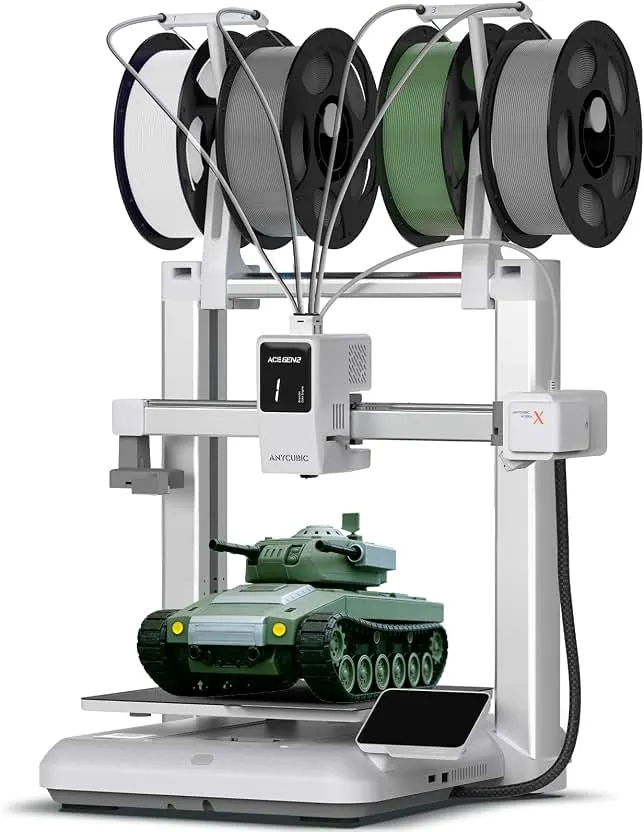 Anycubic Kobra X Multicolor 3D Printer, 2X Faster & Easy One-Click Printing, 600mm/s High Speed 3D Printers for Beginners & Kids, 4-Col…