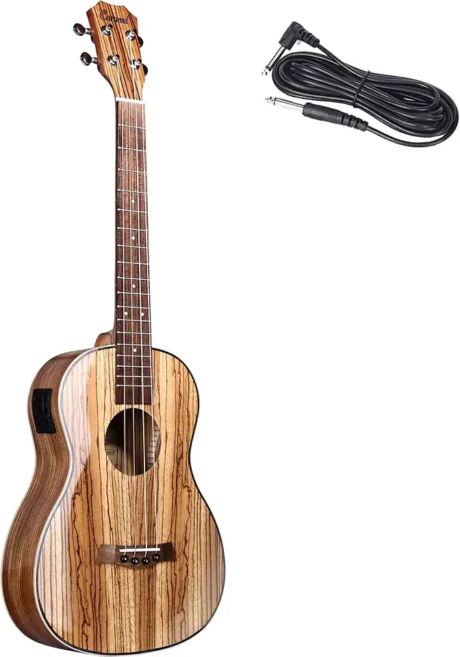 Old stock - Caramel 26inch CT103 Zebrawood High Gloss Tenor Electric Ukulele With Classical Ukulele Saddle