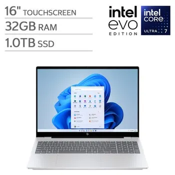 HP OmniBook 7 16" Touchscreen Laptop - Intel Evo Platform Powered by Intel Core Ultra 7 255H - 2K OLED 120Hz - 32GB Memory - 1TB SSD - Windows 11 Home