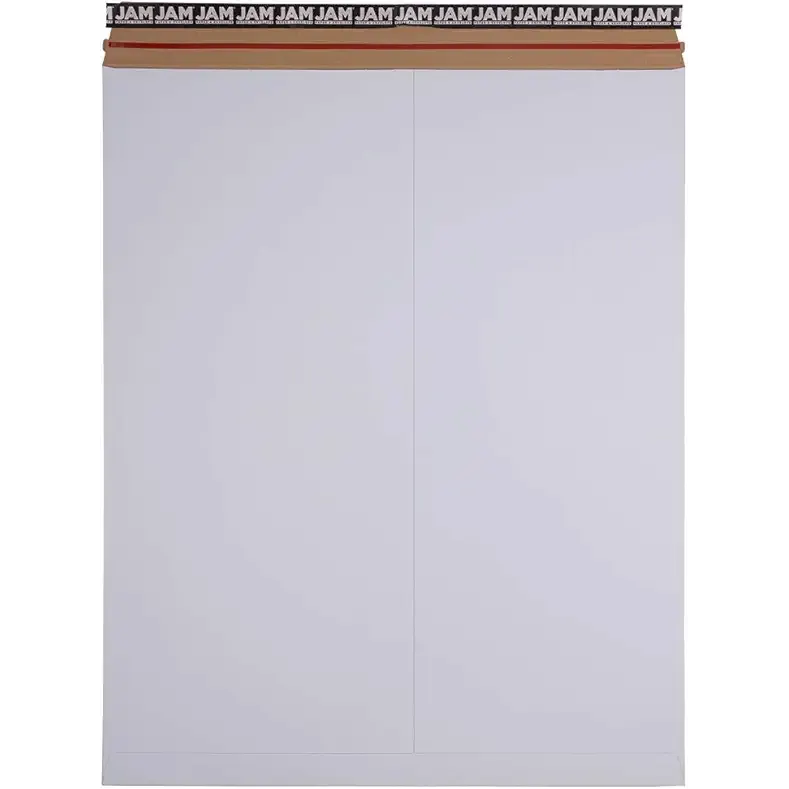 JAM PAPER Stay-Flat Photo Mailer Envelopes with Peel & Seal Closure - 17 x 21 - White - 6 Rigid Mailers/Pack