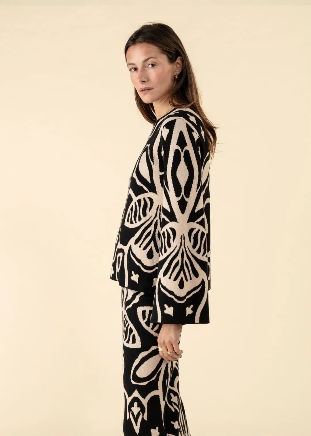 Jacquardstickad tröja