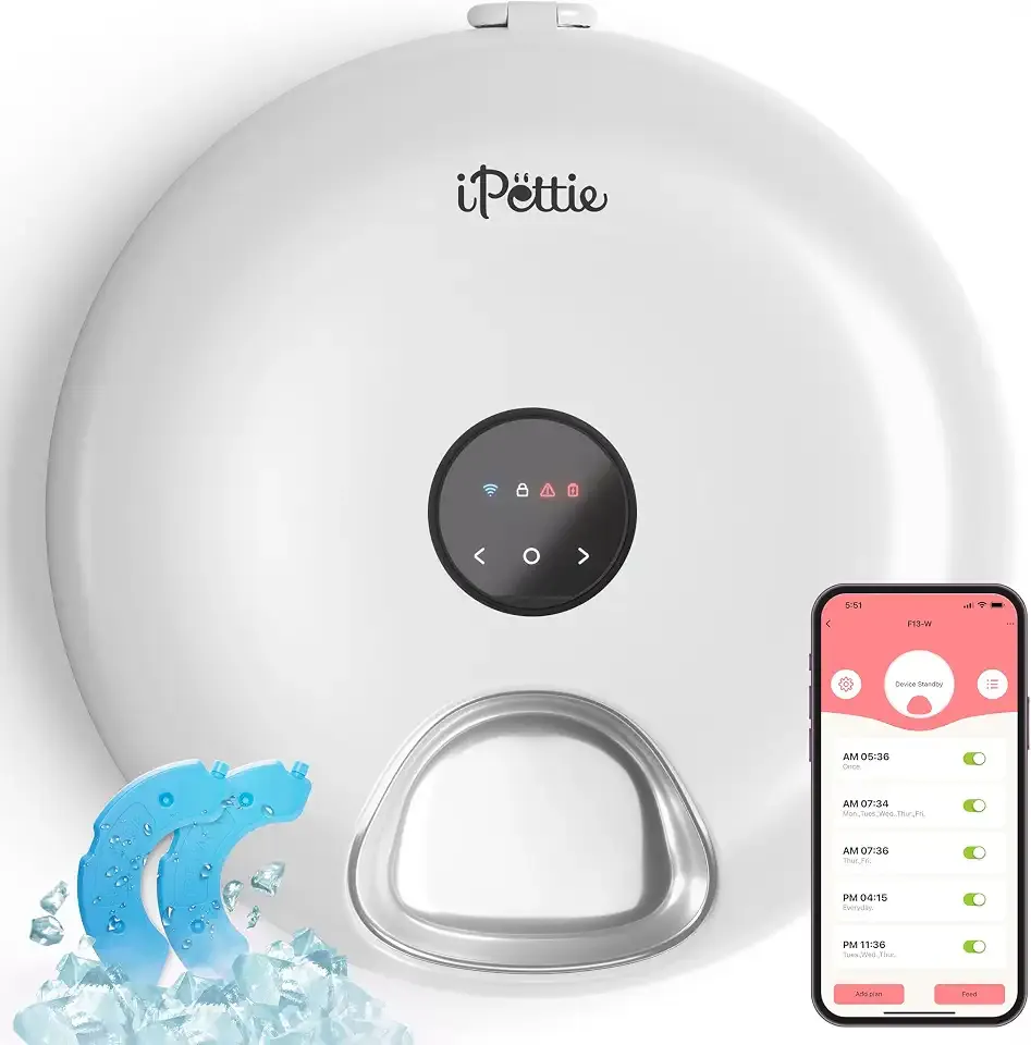 iPettie Donut Frost WiFi 6 Meal Automatic Wet Food Feeder with Ice Packs