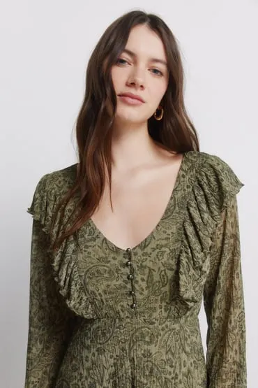 Vestido verde estampado