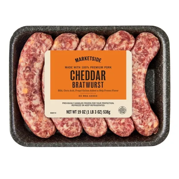 Rollback Marketside Cheddar Bratwurst, 5 Links, 1 lb 3 oz (Fresh) $2.97 Was $4.92 $2.50/lb