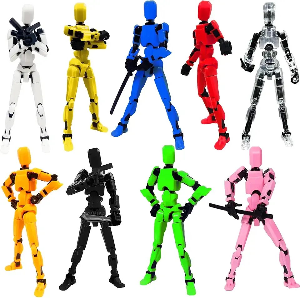 Yewmow Titan 13 Action Figure, New Robot Action Figure with Multiple Accessories, 3D Printed Multi Jointed Action Figures, Dummy Robot 13 Action Figure Desktop Decorations (9PCS)