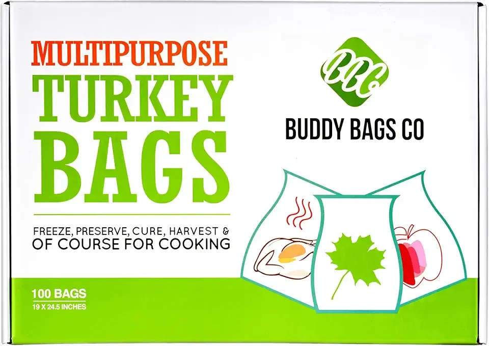 Turkey Oven Bags for Roasting – 100-Pack Heavy-Duty, Oven-Safe Cooking Bags (19" x 24.5") – BPA-Free, Heat-Resistant, Made in USA