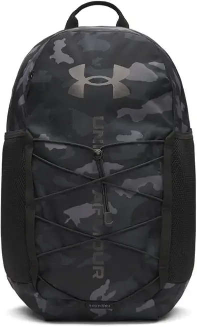 Under Armour Unisex Hustle Sport 6.0 Backpack, (002) Black/Metallic Black, One Size Fits Most