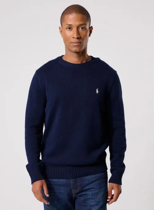 Truien Pull col rond en coton 710810846 heren blauw