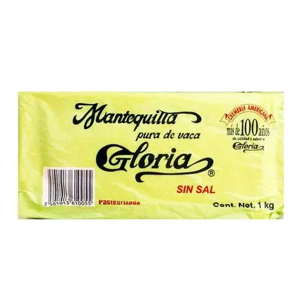 Mantequilla Sin Sal Gloria Sólida 1 kg