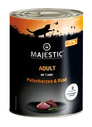 MAJESTIC mit Putenherzen, Rind für Katzen 6 x 800 g