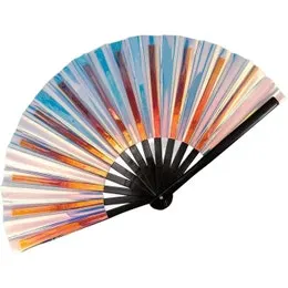 Hand Fan Folding Festival Vibrant (Blue)