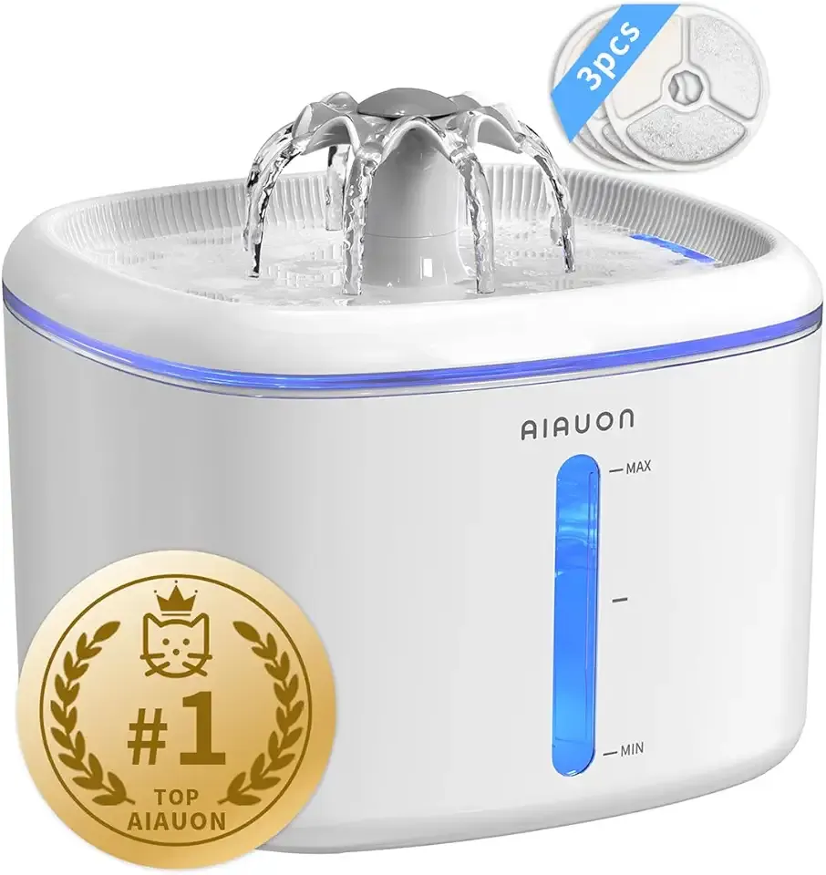 Cat Water Fountain,84oz/2.5L Pet Cat Fountain – Ultra Quiet Upgraded Automatic Pet Water Dispenser with 3 Replaceable Filters, Indoor Cat & Dog Drinking Bowl