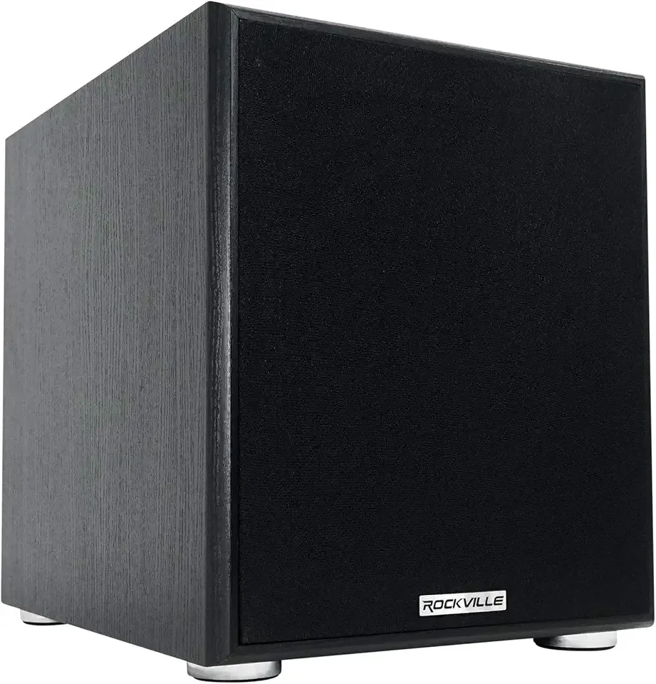 Rockville Rock Shaker 10 Black 600W Powered Subwoofer, Class-D Amp, Adjustable Crossover, MDF Enclosure, for Home Theater and Studio