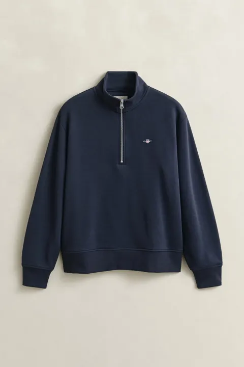 Shield bomullsgenser med half-zip