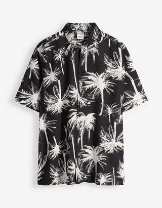 Camicia - Stampa allover - Grigio scuro