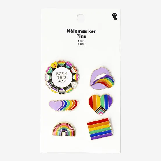 Brooch pins with rainbow motifs - 6 pcs