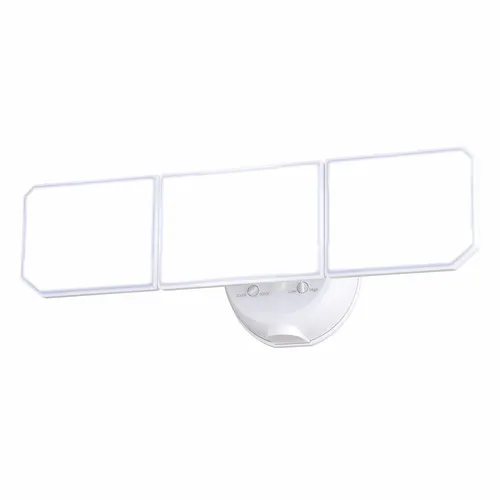 Patriot Lighting® White Tri-Head Switch-Operated LED Outdoor Security Flood Light