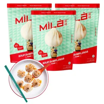 Mila Pork Xiao Long Bao Soup Dumplings - 50 Dumplings Per Bag, 3 Bags Total
