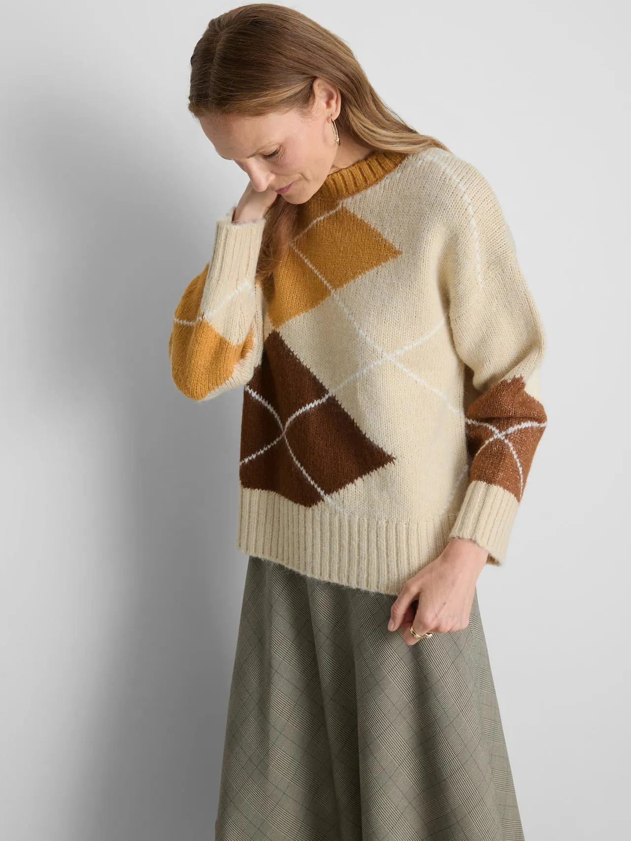 Pull oversize en maille à losanges