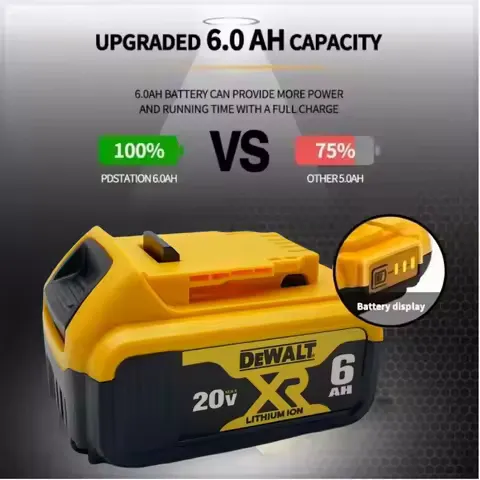 DeWalt Original 20V 60V 6Ah 9Ah MAX Battery Power Tool Replacement for DeWalt DCB206 DCB205 DCB200 18Volt 20v Battery
