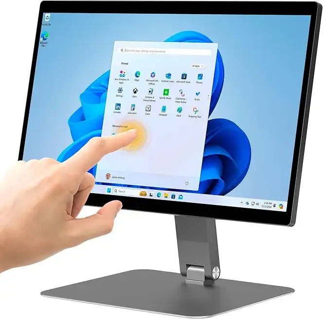 HIGOLEPC All-in-One 15.6" Desktop Computers, FHD 180°Adjustable Industrial Touchscreen Win 11 Pro Panel PC N5100 8GB RAM/128GB ROM, HDMI 2.0 WiFi 5 Bluetooth 5.0 for Office/Automation/Kiosk