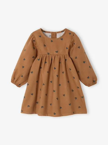 Robe bébé fille manches longues - noisette
