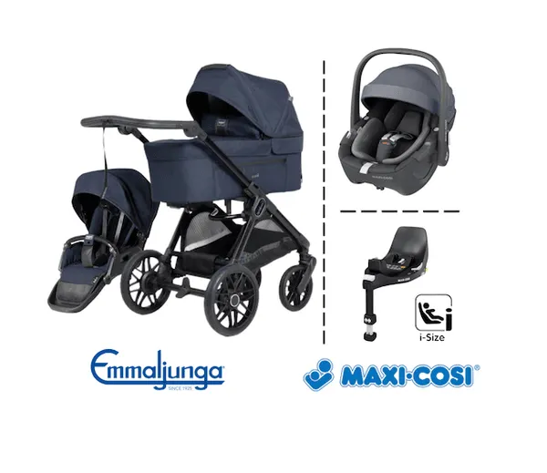 Emmaljunga 2026 | Sento Pro Flat + Maxi-Cosi 360 Pebble + Base| Urban Dark Navy