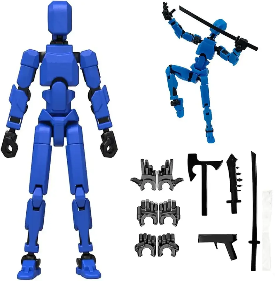 Dumwick Titan 13 Action Figure,2026 New Lucky Robot 13 Action Figures,3D Printed Action Figure,Dummy Robot 13 Action Figures Desktop Decorations Game Gifts (Blue,1pc)