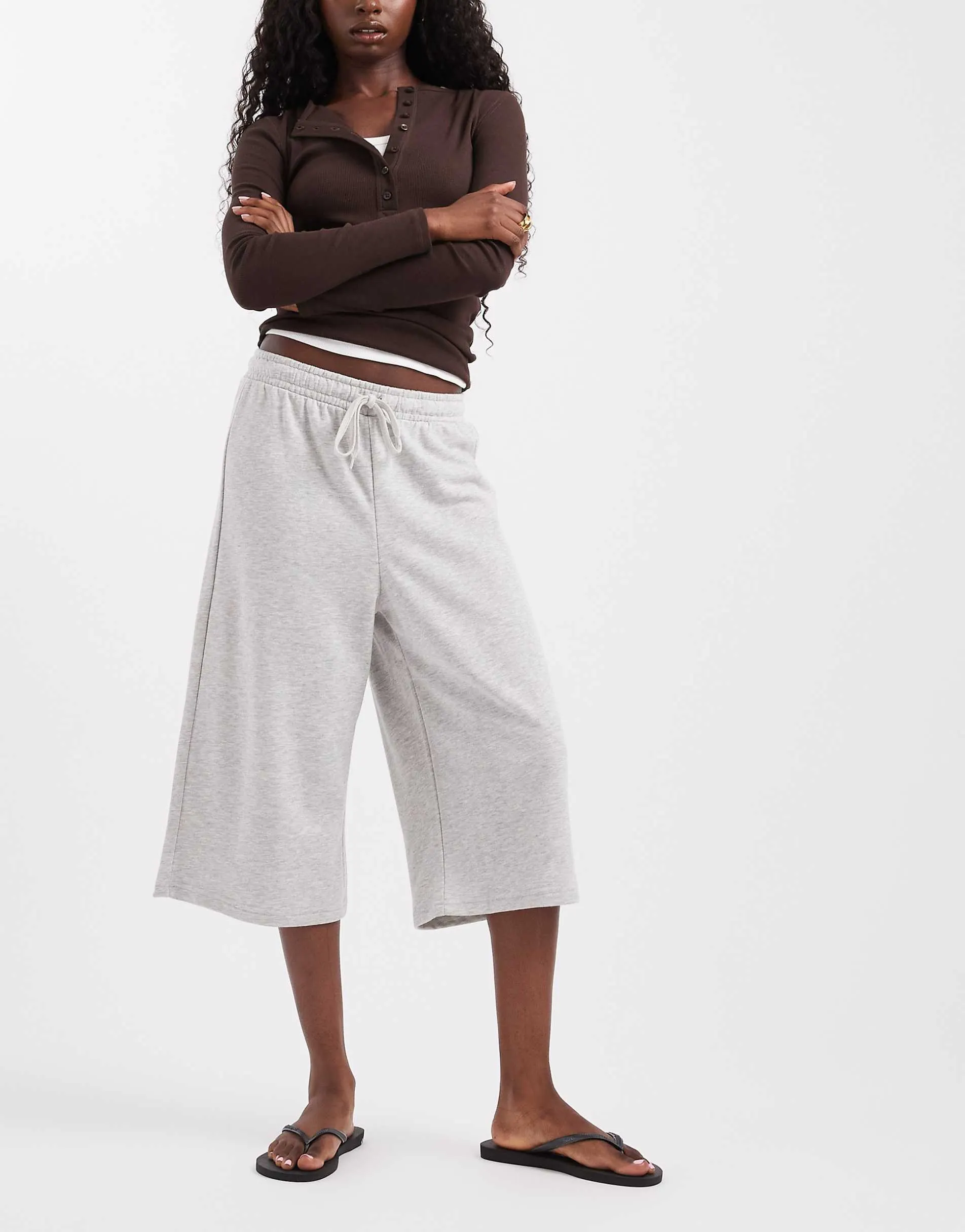 JJXX sweat jorts in light grey melange