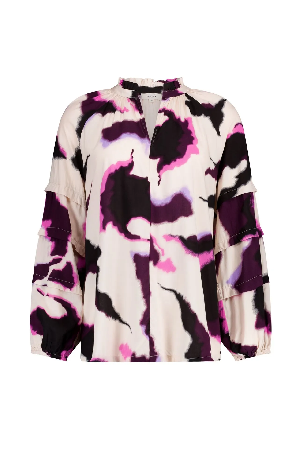 Ecru/paarse blouse