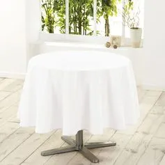 Nappe ronde anti-taches ESSENTIEL blanche D 180cm