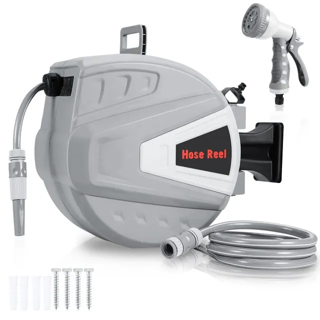 Avvolgitubo Avvolgitubo automatico da parete con bordo grigio – Lunghezza 30+2m – Ø15mm – Kit completo