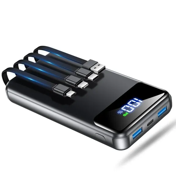 Deal, Portable Charger Power Bank 50000mAh Battery Pack, 22.5W Fast Charging PowerBank with Built in Cables,Travel Essential USB-C Portable Phone Charger, Compatible for iPhone Samsung Pixel Android iPad $27.99 Was $59.99