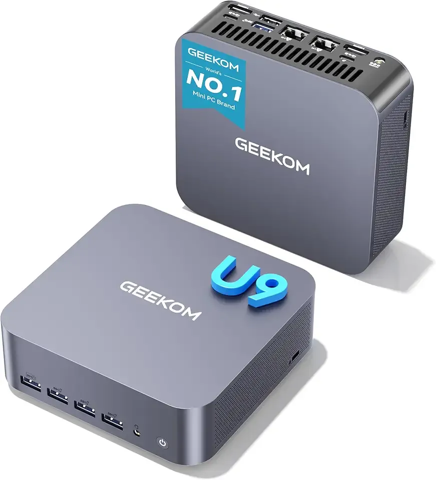 GEEKOM GT1 Mega AI Mini PC with 14th Gen Intel Ultra 9 185H, 16GB DDR5(Up to 96GB), 1TB NVMe SSD, Mini Desktop Computer Windows 11 Pro, Intel Arc GPU/Dual 2.5G LAN/WiFi 7/BT 5.4/USB4/3-Year Warranty