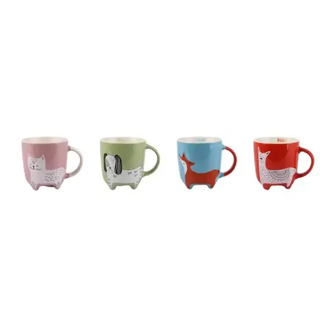 Mug de Porcelana 350 ml Animales Multicolor