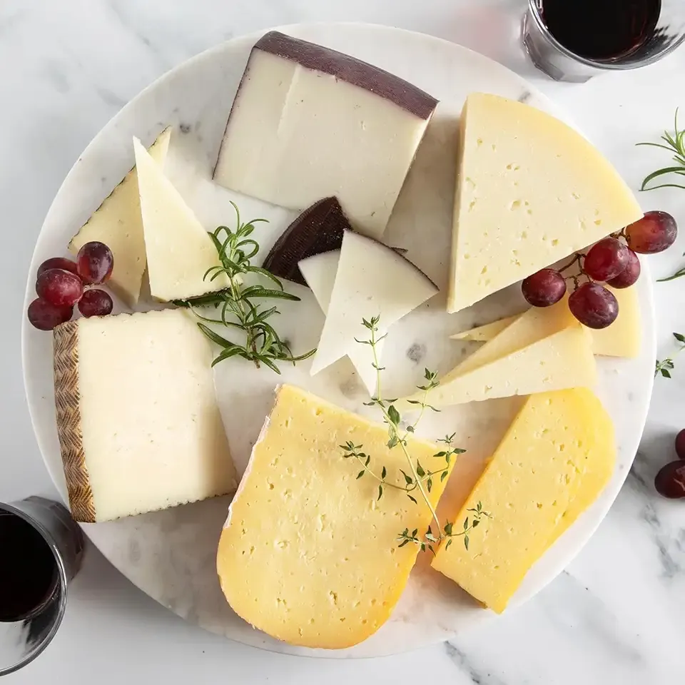 Spanish Cheese Assortment 2 lbs + FREE Iberico Ham & Loin by Fermin – Manchego, Idiazabal, Mahon, Goat Cheese – Imported from Spain