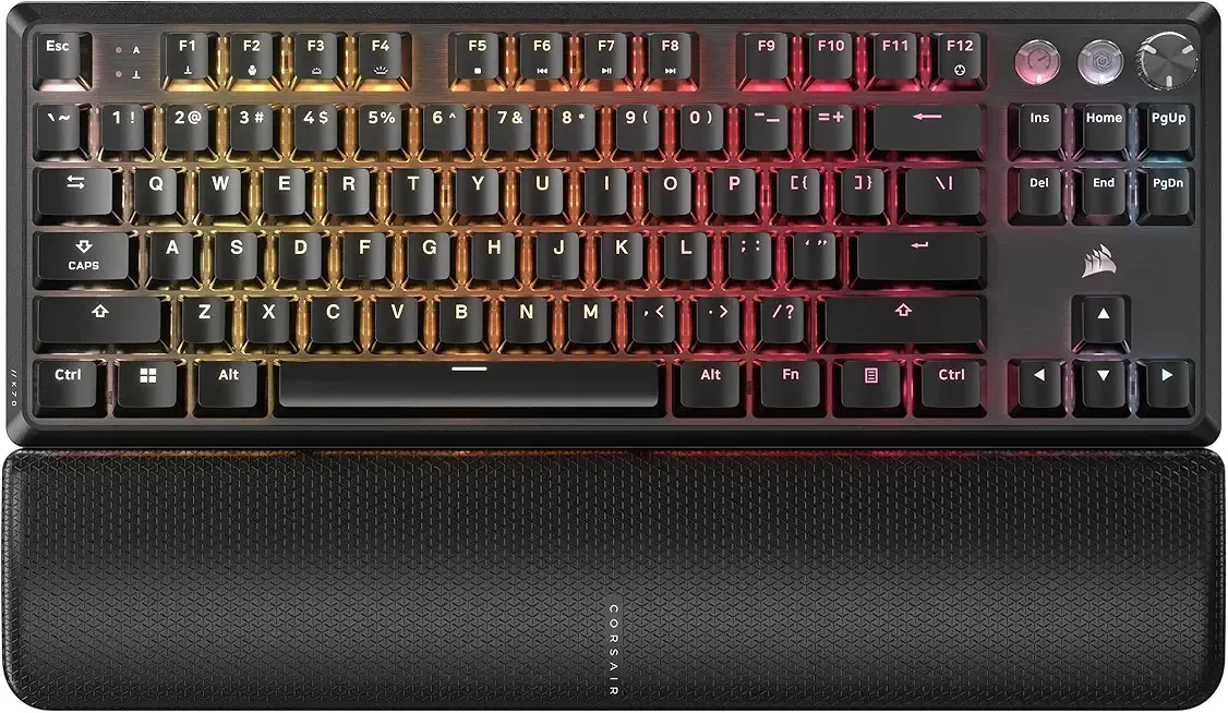 K70 PRO TKL RGB Tenkeyless Mechanical Wired Gaming Keyboard – Pre-Lubed Hall Effect MGX Hyperdrive Adjustable Switches, Simultaneous SOCD and Rapid Trigger, ABS Double-Shot, QWERTY NA – Black