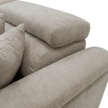 Hoeksalon FIRENZE Hoek Links Beige - Elektrische Diepteverstelling