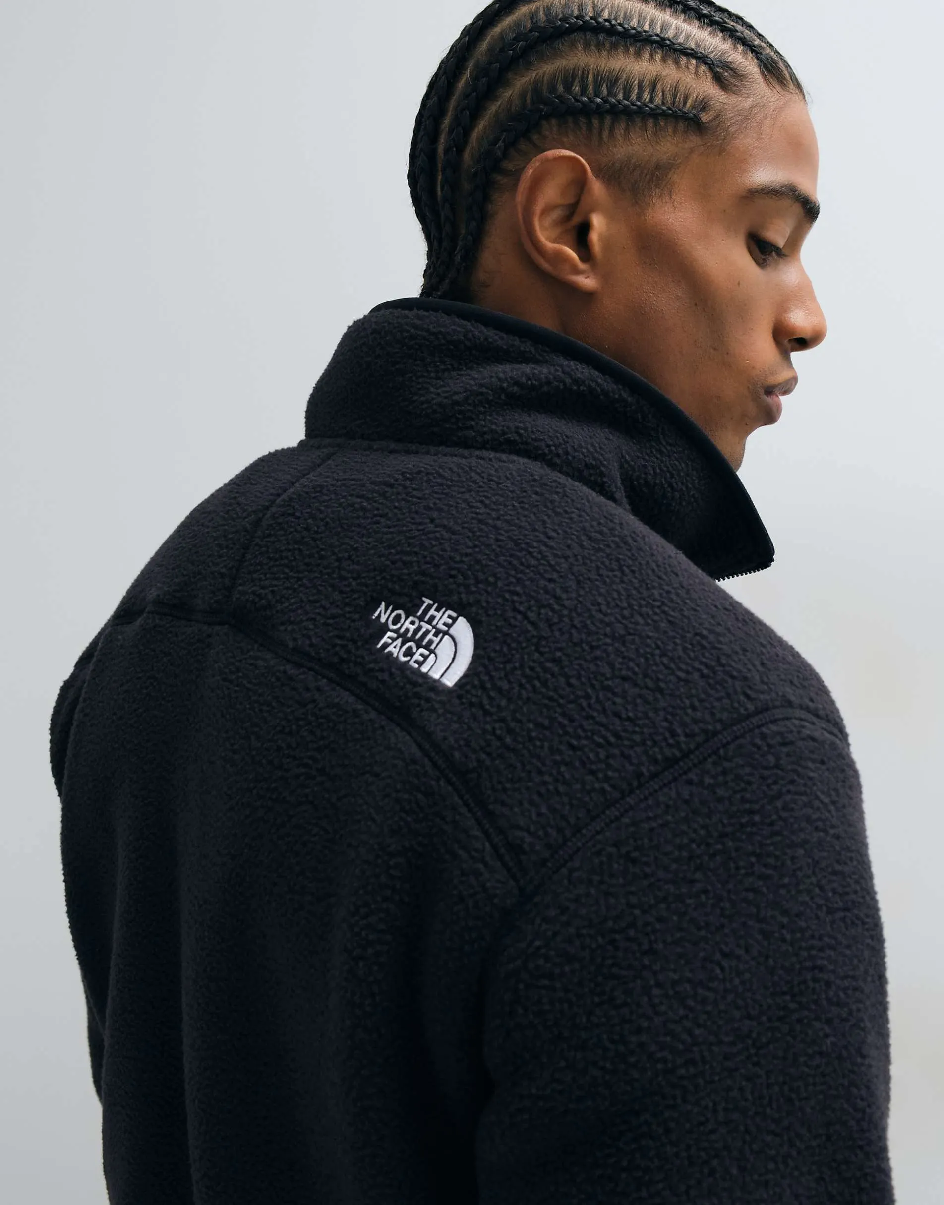 The North Face Shispare 1/4 zip logo fleece in black exclusive to ASOS