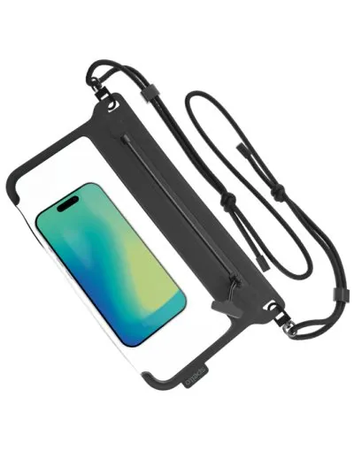Pouzdro vodotěsné crossbody na zip, černá