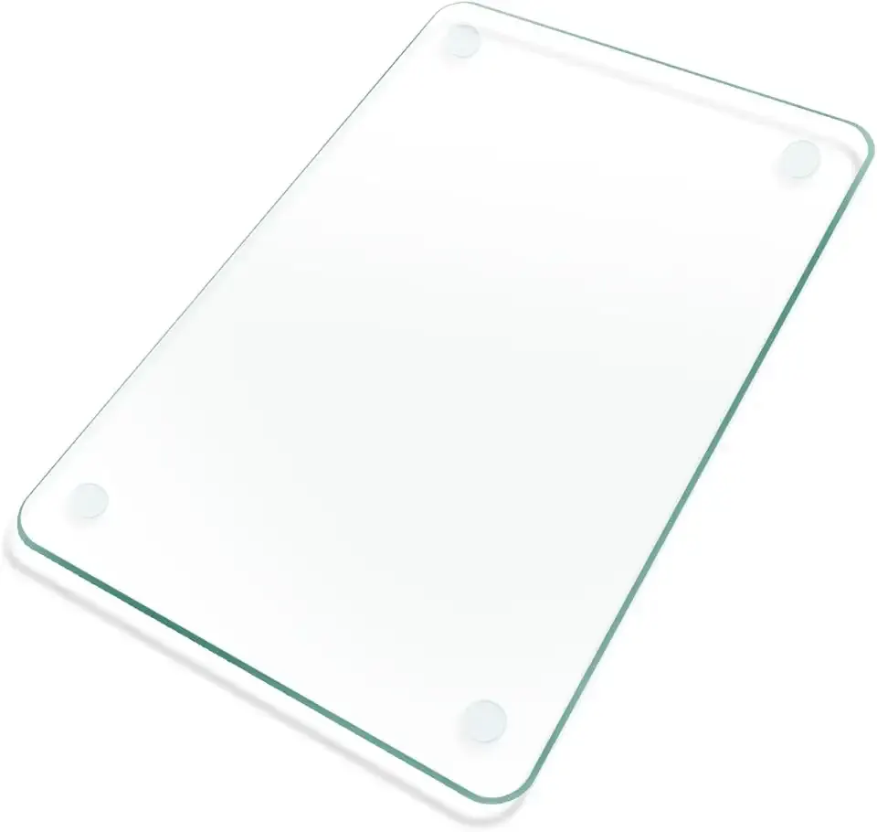 Tempered Glass Cutting Board, 12x8" Cutting Board for Kitchen Counter,Small Size Clear Glass,with Non-Slip Feet, Scratch Resistant,Heat Resistant