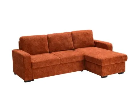 Hoeksalon Zenith 243x156cm - stof - roest 2 persoons met slaapfunctie en opbergruimte