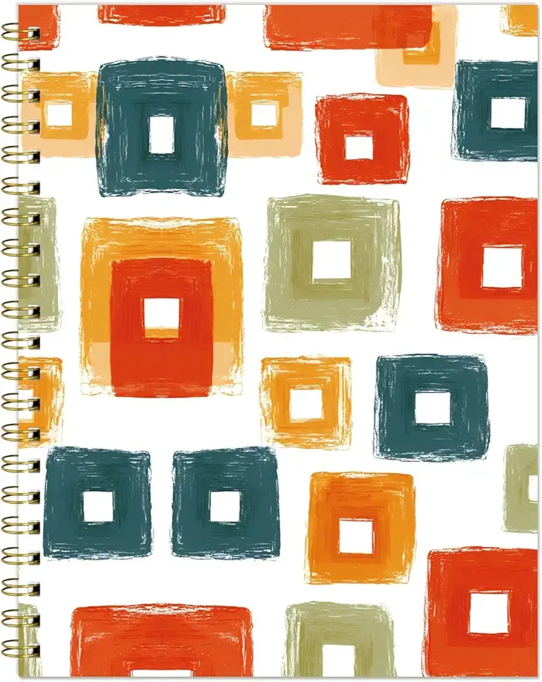 Lined Spiral Notebook Journal for Women ,A4 Large Hardcover Spiral Journals with 100 GSM Thick Paper, 120 Pages, Cute 8.5" x 11" College Ruled Notebooks for Writing Work School, Flower Garden (A4-Colorful Square)