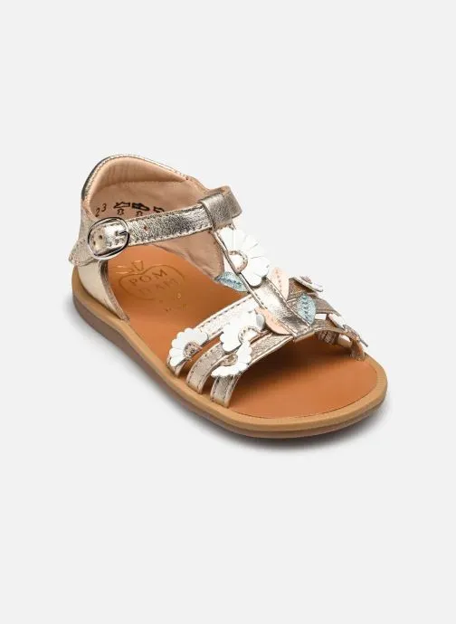 Sandalen Poppy Multi Daisy meisjes goud en brons