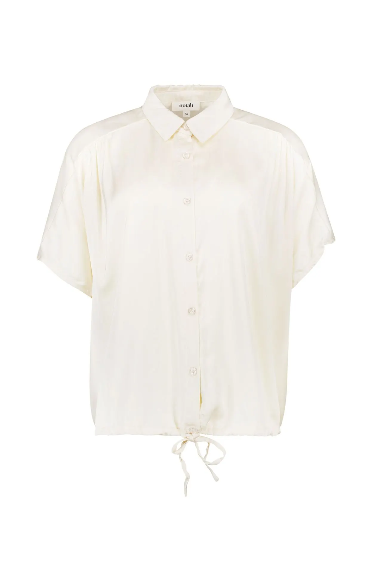 Ecru satijnen blouse