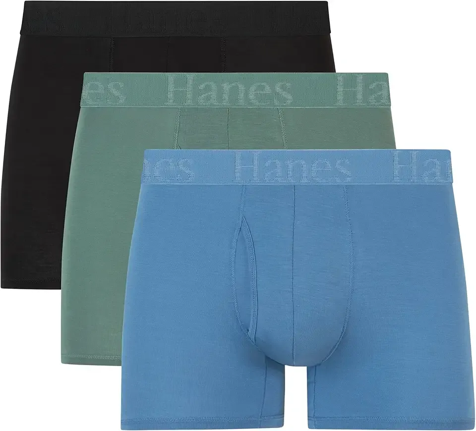 Men's Underwear, SuperSoft Viscose from Bamboo, 3-Pack, Sexy Men's Underwear, Short or Regular- Leg Boxer Briefs